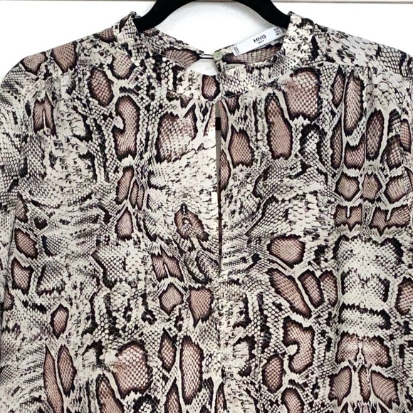 MNG Mango Long Sleeve Snakeskin Dress - 6 - Picture 6 of 7